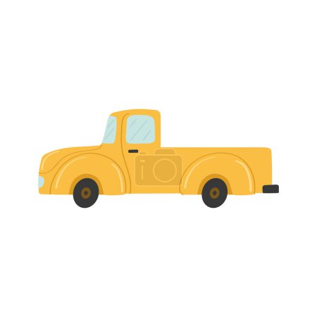 Téléchargez les illustrations : Voiture jaune voiture wagon icône du véhicule - en licence libre de droit