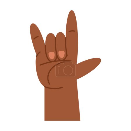 Illustration for Afro hand rock and roll symbol icon - Royalty Free Image
