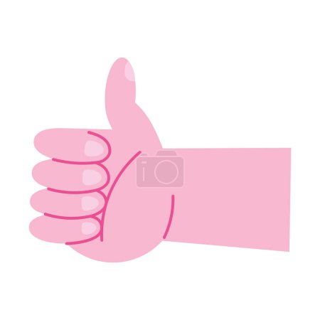 Téléchargez les illustrations : Main rose humain comme icône - en licence libre de droit