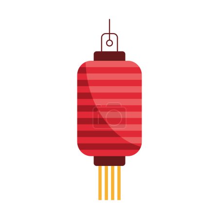 Téléchargez les illustrations : Asiatique rouge lampe pendaison icône - en licence libre de droit