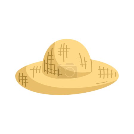 Téléchargez les illustrations : Chapeau de paille fermier icône accessoire - en licence libre de droit
