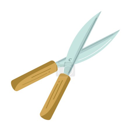 Ilustración de Tijeras herramienta de jardinería manejar icono - Imagen libre de derechos