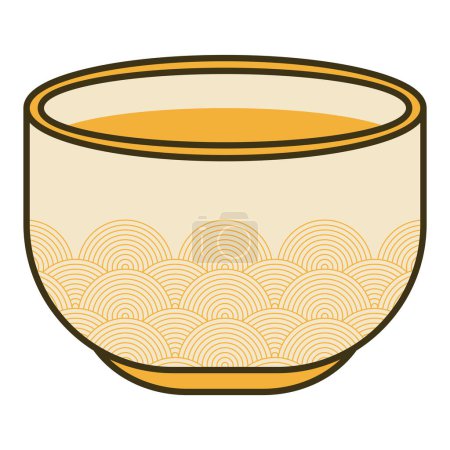 Ilustración de Cuenco japonés icono utensilio de cerámica - Imagen libre de derechos
