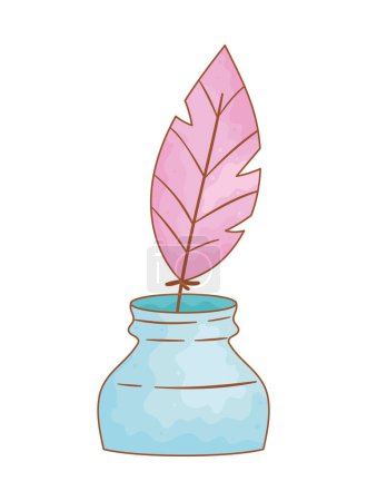 Ilustración de Botella de tinta con icono de pluma - Imagen libre de derechos
