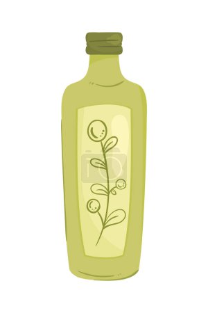 Illustration for Olive oil bottle product icon - Royalty Free Image