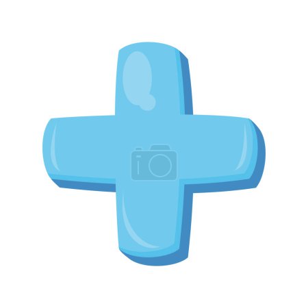 Téléchargez les illustrations : Icône de symbole de croix bleue médicale - en licence libre de droit