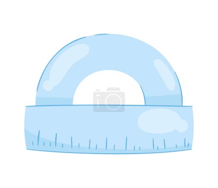 Illustration for Blue protractor school supply icon - Royalty Free Image