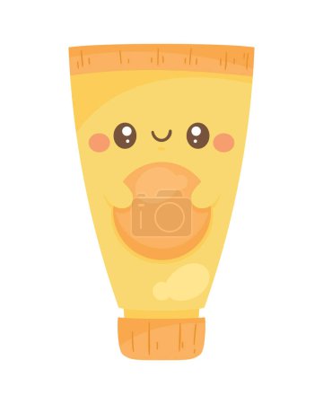 Illustration for Yellow paint tube kawaii style icon - Royalty Free Image