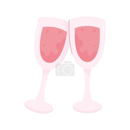 Ilustración de Copas de vino rosa beber icono - Imagen libre de derechos