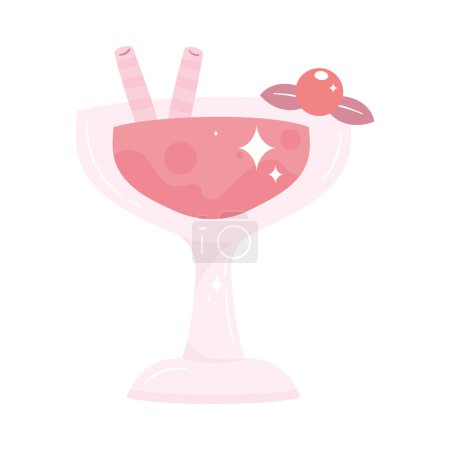 Téléchargez les illustrations : Boisson cocktail frais icône tropicale - en licence libre de droit