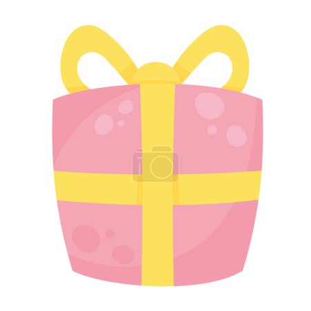 Illustration for Red gift box present icon - Royalty Free Image