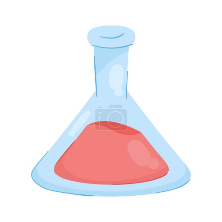 Illustration for Laboratory flask with red liquid icon - Royalty Free Image
