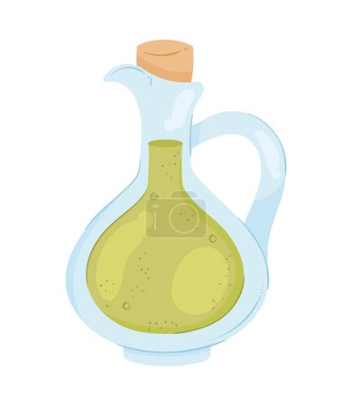Illustration for Olive oil in jar icon - Royalty Free Image