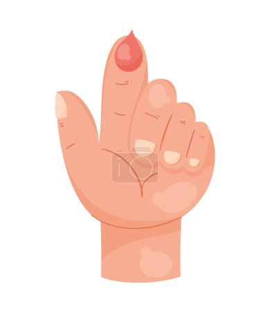 Téléchargez les illustrations : Main avec icône de goutte de sang - en licence libre de droit