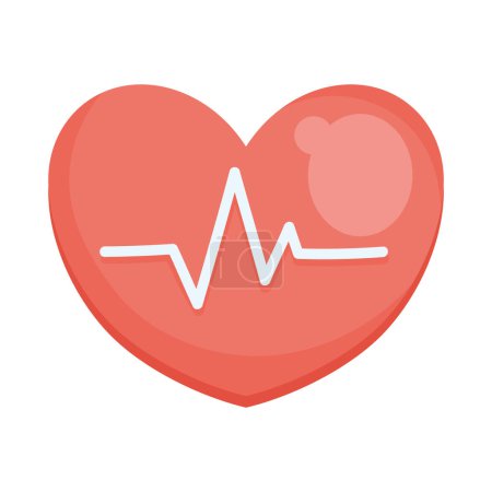Téléchargez les illustrations : Cardio cardiaque avec icône de battement de cœur - en licence libre de droit