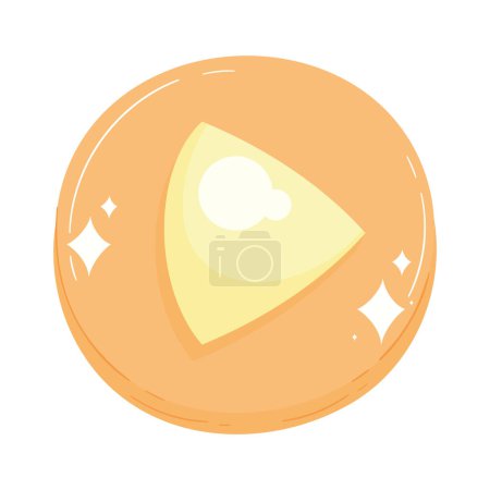 Illustration for Red play button interfase icon - Royalty Free Image