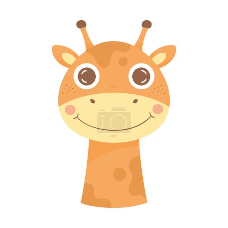 Téléchargez les illustrations : Mignon girafe animal adorable caractère - en licence libre de droit