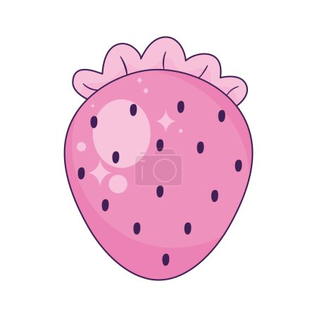 Illustration for Pink strawberry fresh fruit icon - Royalty Free Image