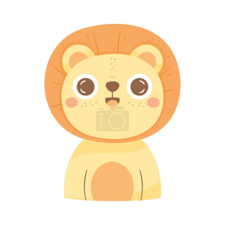 Ilustración de Lindo león animal adorable carácter - Imagen libre de derechos