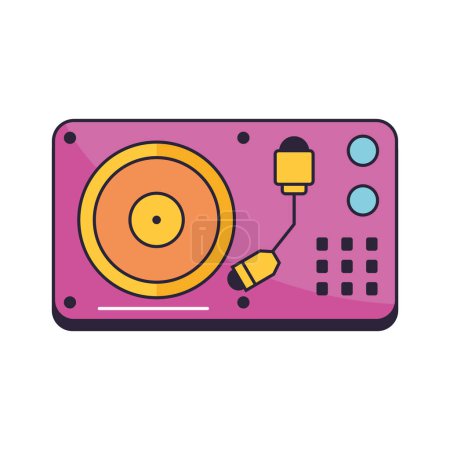 Illustration for Pink dj console player icon - Royalty Free Image