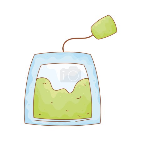 Illustration for Tea green bag product icon - Royalty Free Image