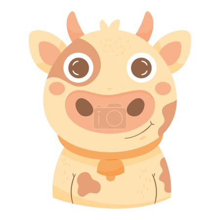 Téléchargez les illustrations : Mignon vache animal adorable caractère - en licence libre de droit