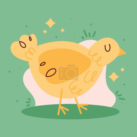 Illustration for Little chick farm animal character - Royalty Free Image