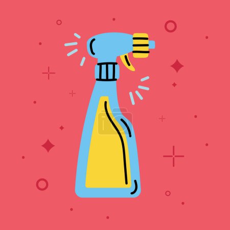 Illustration for Spray bottle cleaning product icon - Royalty Free Image