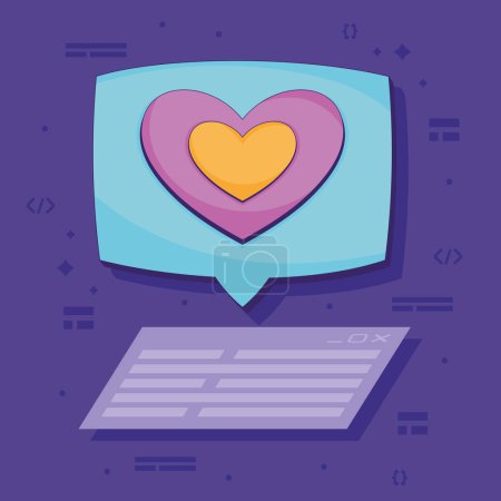 Illustration for Speech bubble with heart icon - Royalty Free Image