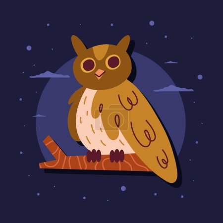 Téléchargez les illustrations : Owl bird wild animal character - en licence libre de droit