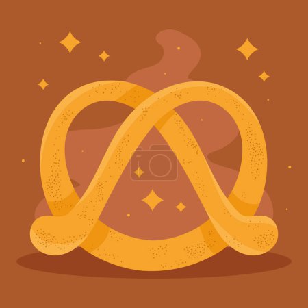 Téléchargez les illustrations : Delicious pretzel pastry product icon - en licence libre de droit