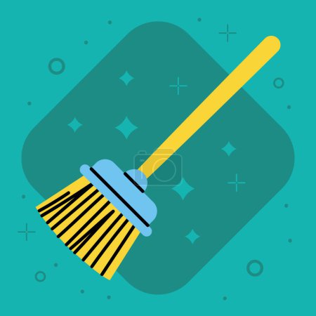 Ilustración de Escoba casa mantenimiento herramienta icono - Imagen libre de derechos