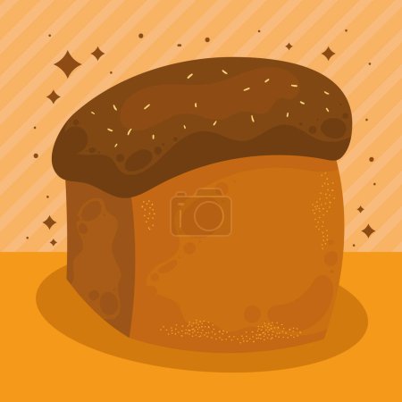 Illustration for Delicious cake bread pastry product - Royalty Free Image