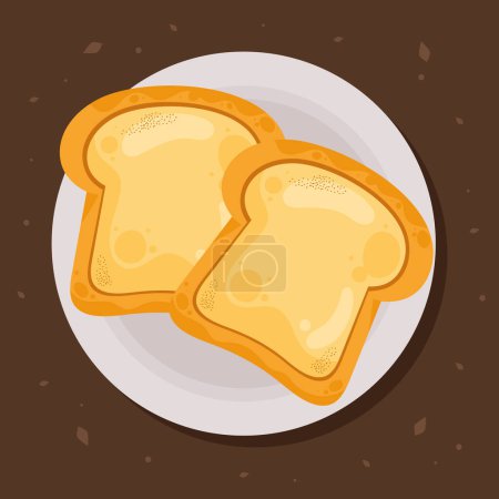 Ilustración de Delicious slices bread pastry product - Imagen libre de derechos