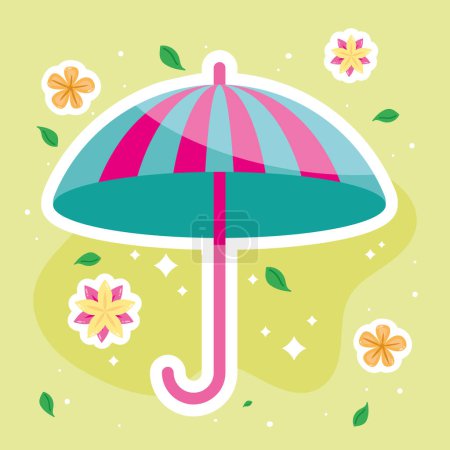 Illustration for Green umbrella accessory open icon - Royalty Free Image