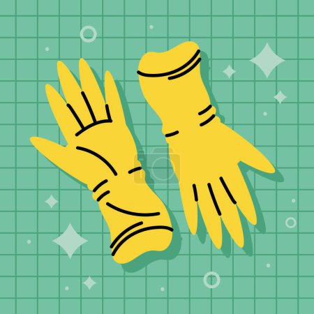 Ilustración de Gloves house keeping tool icon - Imagen libre de derechos
