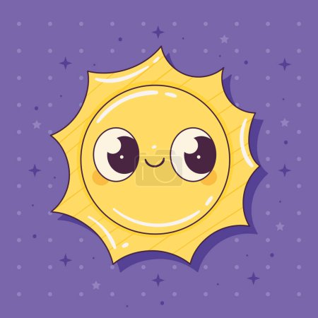 Téléchargez les illustrations : Soleil d'été icône de style rétro - en licence libre de droit