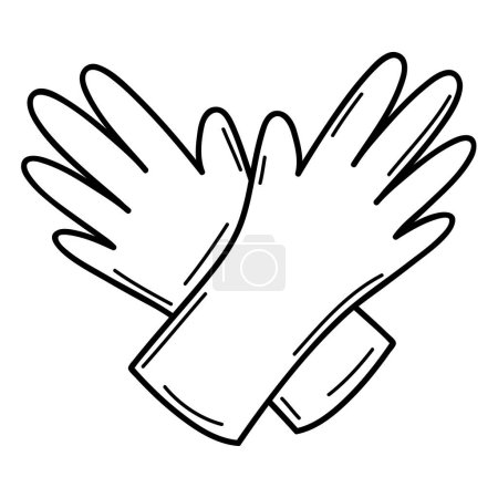Ilustración de Gloves house keeping doodle icon - Imagen libre de derechos