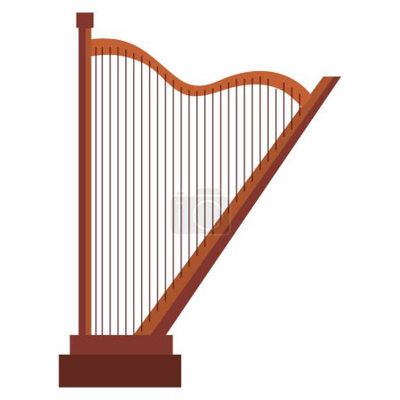 Téléchargez les illustrations : Instrument de harpe icône isolée musicale - en licence libre de droit