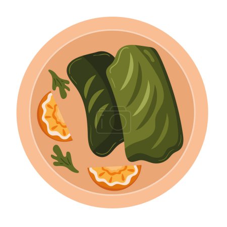 Ilustración de Comida musulmana en el icono del plato - Imagen libre de derechos