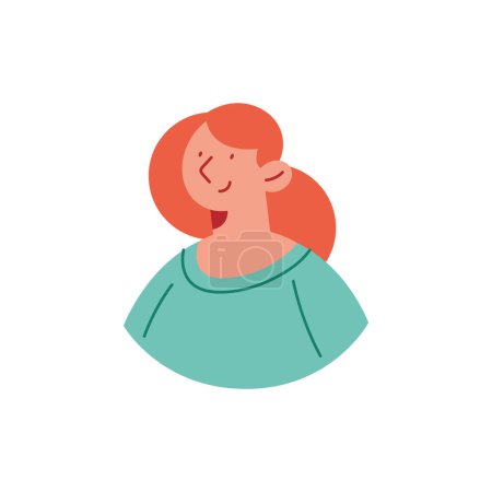 Illustration for Redhead woman profile style character - Royalty Free Image