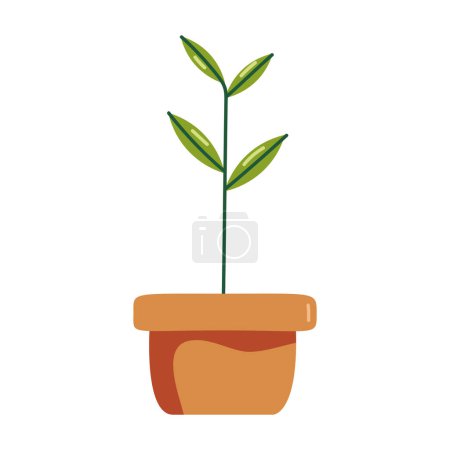 Illustration for Houseplant in yellow pot icon - Royalty Free Image