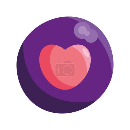 Téléchargez les illustrations : Coeur amour dans icône bouton - en licence libre de droit