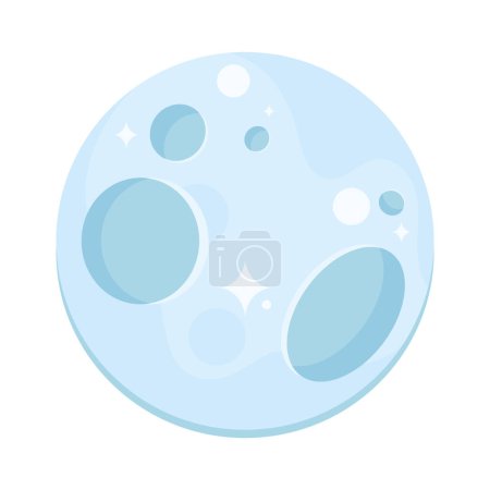 Illustration for Space full moon night icon - Royalty Free Image