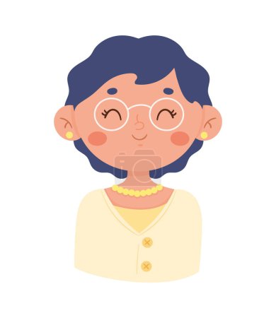 Illustration for Happy woman wearing eyeglasses character - Royalty Free Image