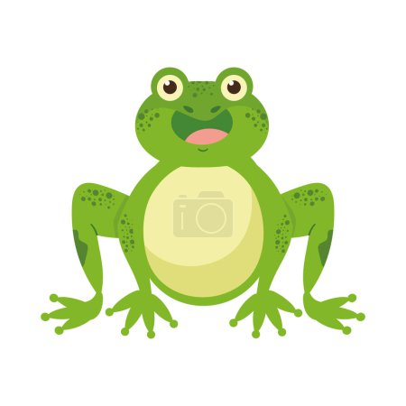 Illustration for Cartoon toad mascot sitting icon isolated - Royalty Free Image