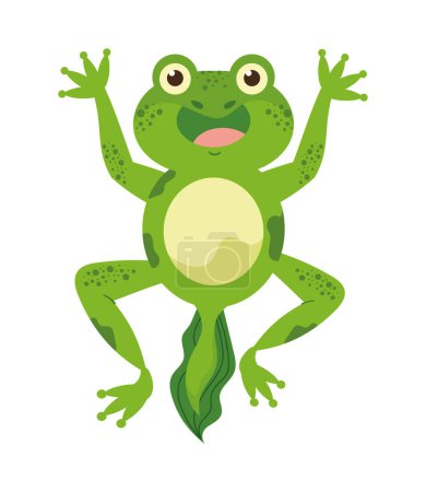 Illustration for Jumping gecko mascot tropical icon isolated - Royalty Free Image