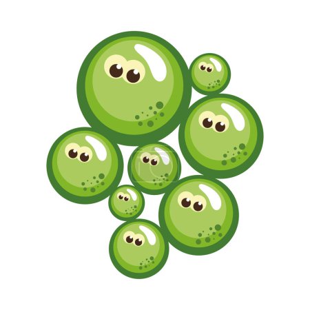 Ilustración de Icono de ranas embrionarias verdes aisladas - Imagen libre de derechos