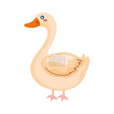 Illustration for Cute farm goose icon isolated - Royalty Free Image