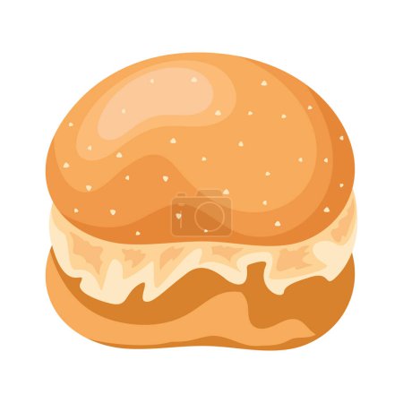 Téléchargez les illustrations : Biscuit dessert avec icône glaçante isolé - en licence libre de droit